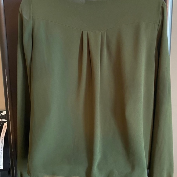 Naked Zebra Forest Green Flowy Top with Gold Statement Detailing - Picture 2 of 3